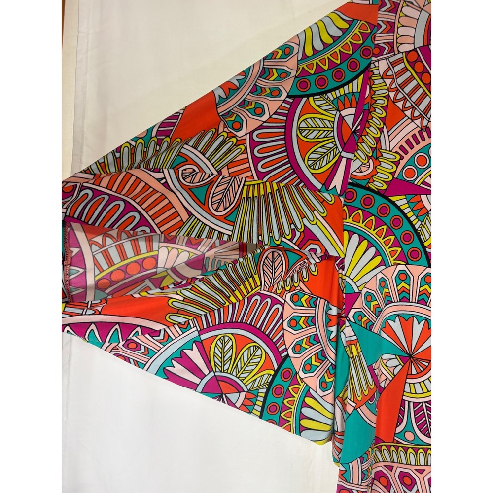 Cremieux Womens Batwing Sleeve Tunic Top Multi-Color Geometric Psychedelic Print - Picture 5 of 11